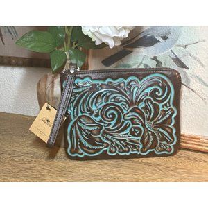 Patricia Nash Cassini Tooled Leather Wristlet Clutch